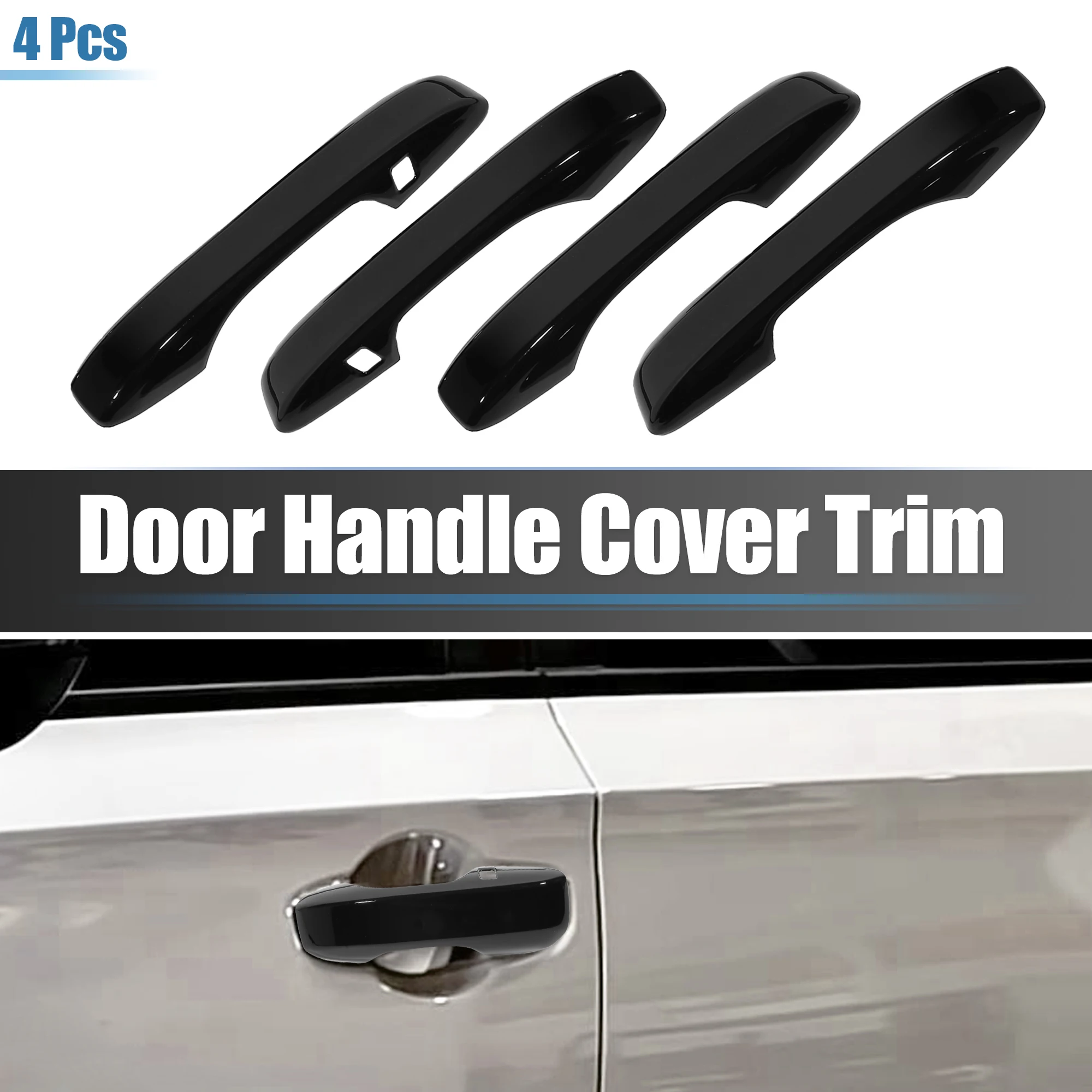 UXCELL 4pcs Door Handle Cover Trim W/Smart Entry Hole Black For Honda Civic 11th 2022