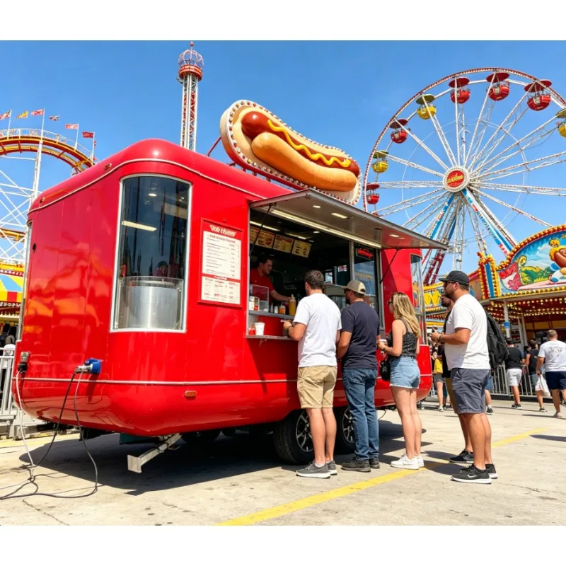 Affordable Food Truck Trailers Fully Equipped with Full Kitchen Equipments Customized Food Cart Towable Catering Concession