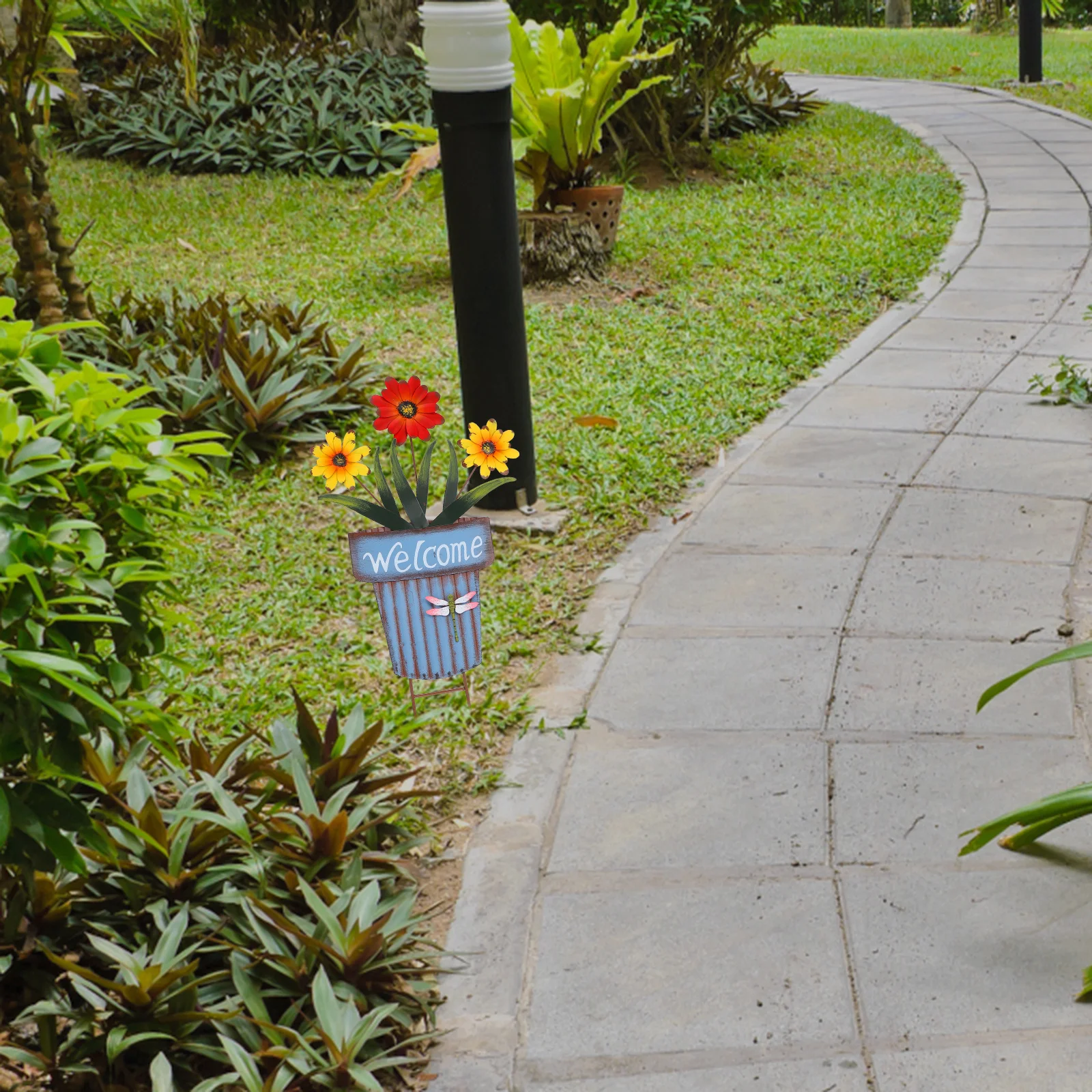 الحديد الفن اناء للزهور إدراج حديقة حصة الزخرفية المعادن الحرفية للخارجية ساحة الحديقة وعاء النبات الديكور الأرض إدراج