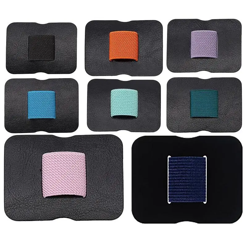 Pencil Clip PU Leather Pen Holder Self Adhesive Elastic Loop Cover Ring for Pencil Books Notebooks Journal Clipboard Stationery