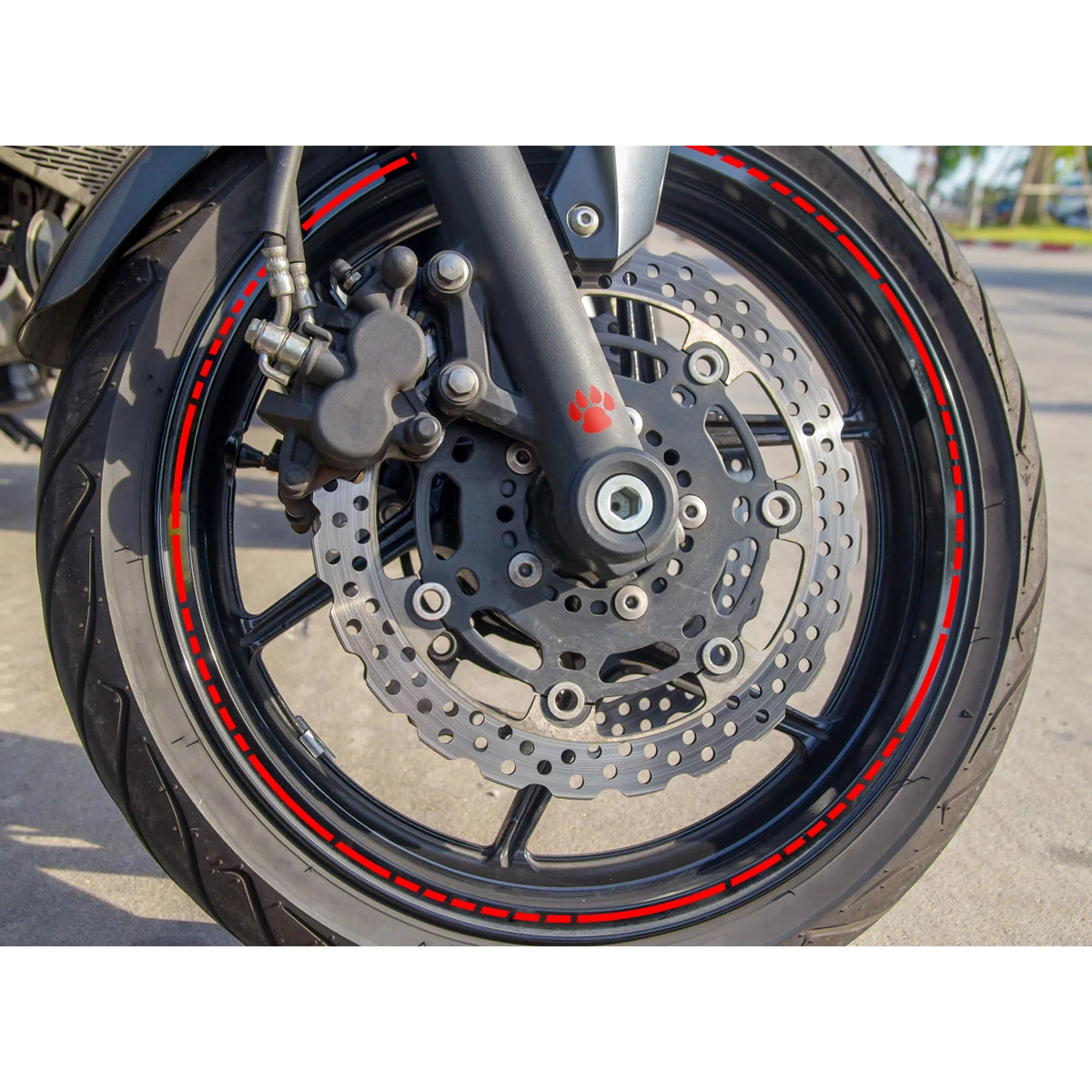

2pcs Wheel Rim Stickers Motorcycle Car Decorative Decals Reflective Durable Pvc For Bike Scooter Decoration