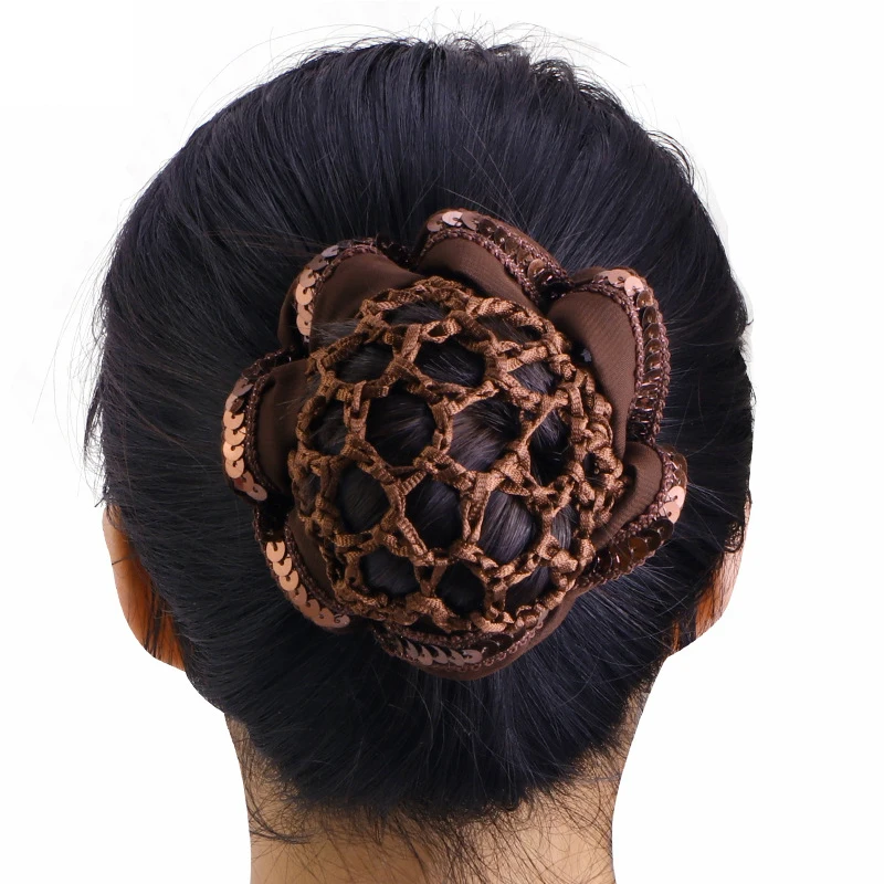 1PCS Hair Accessories DIY Ponytail Fixed Styling Tool Solid Color Dance Skating Hairnet Elastic Bun Cover Simple