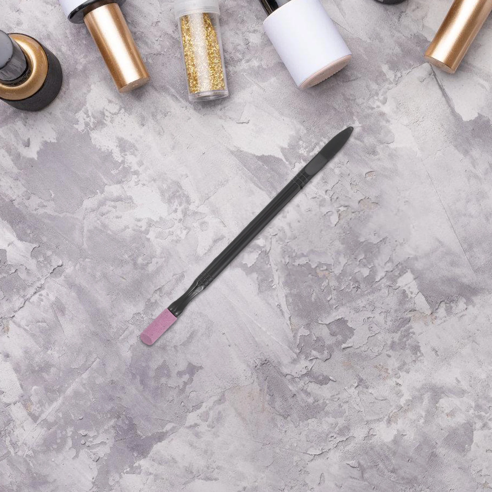 ปากกาตะไบเล็บ 5 ชิ้น ปากกาขัดเล็บ กำจัดหนังกำพร้า หัวสองด้าน สีดำ พร้อมแท่งตะไบหินสำหรับขัดแต่งเล็บและเท้า