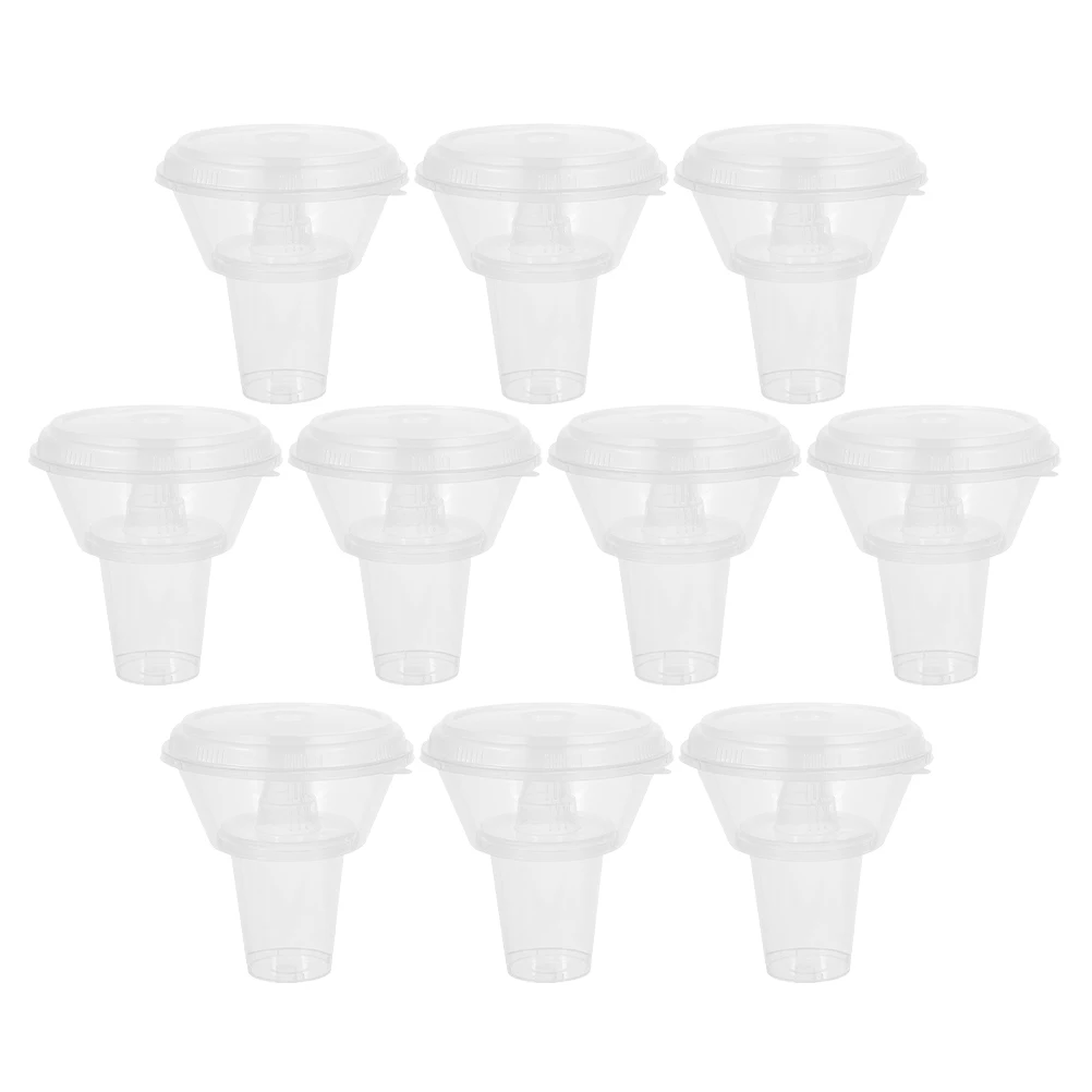

10 Sets Creative Hotpot Bowl Holder Durable PP Portable Food Container Lid Drinks Fries Party Supplies