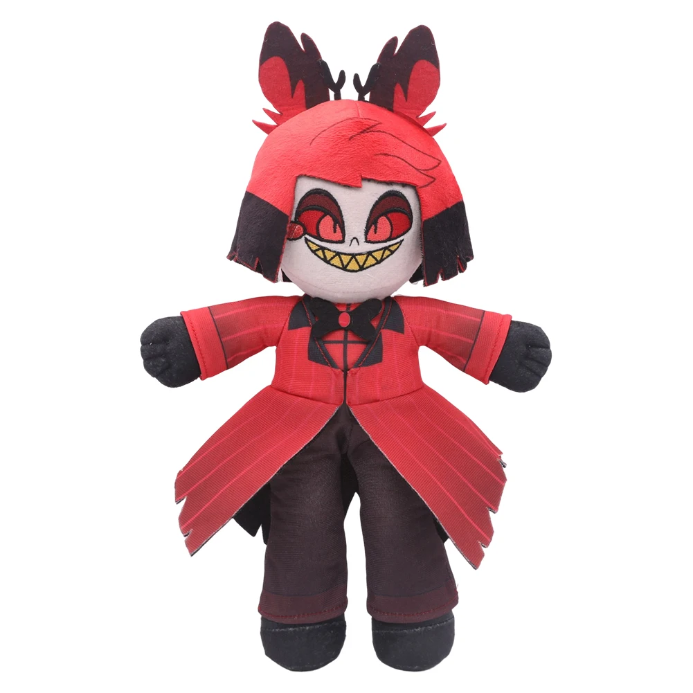 Alastor Lucifer Cosplay Costume, Poupées en peluche douces, Poussière d'ange, Mascotte de dessin animé, Hôtel, Cadeaux d'anniversaire et de Noël