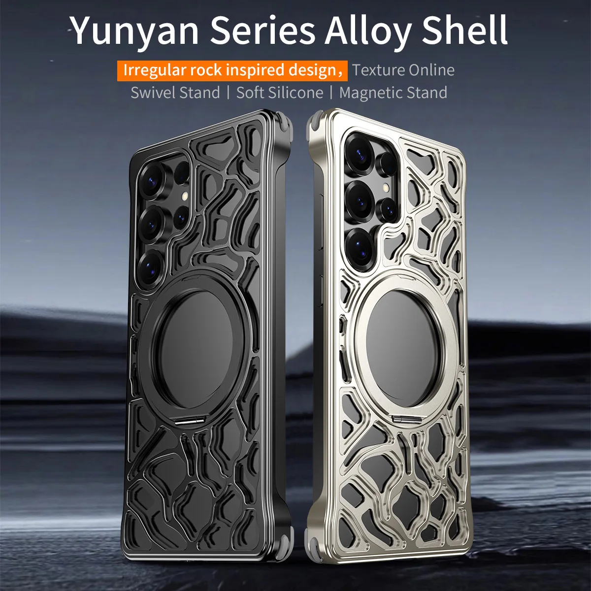 

For Samsung Galaxy S23 S24 S25 Ultra Invisible Rotating Bracket Phone Case, Aluminum Alloy Shockproof And Protective Cover