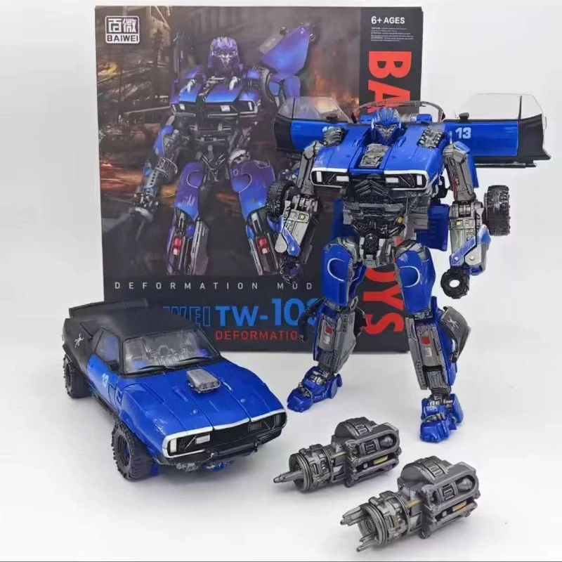 

【In Stock】 BAIWEI Transformation TW-1033 Blue Warrior Bounce Ball Car Robot Captain Character Model Original Box Collection Gift