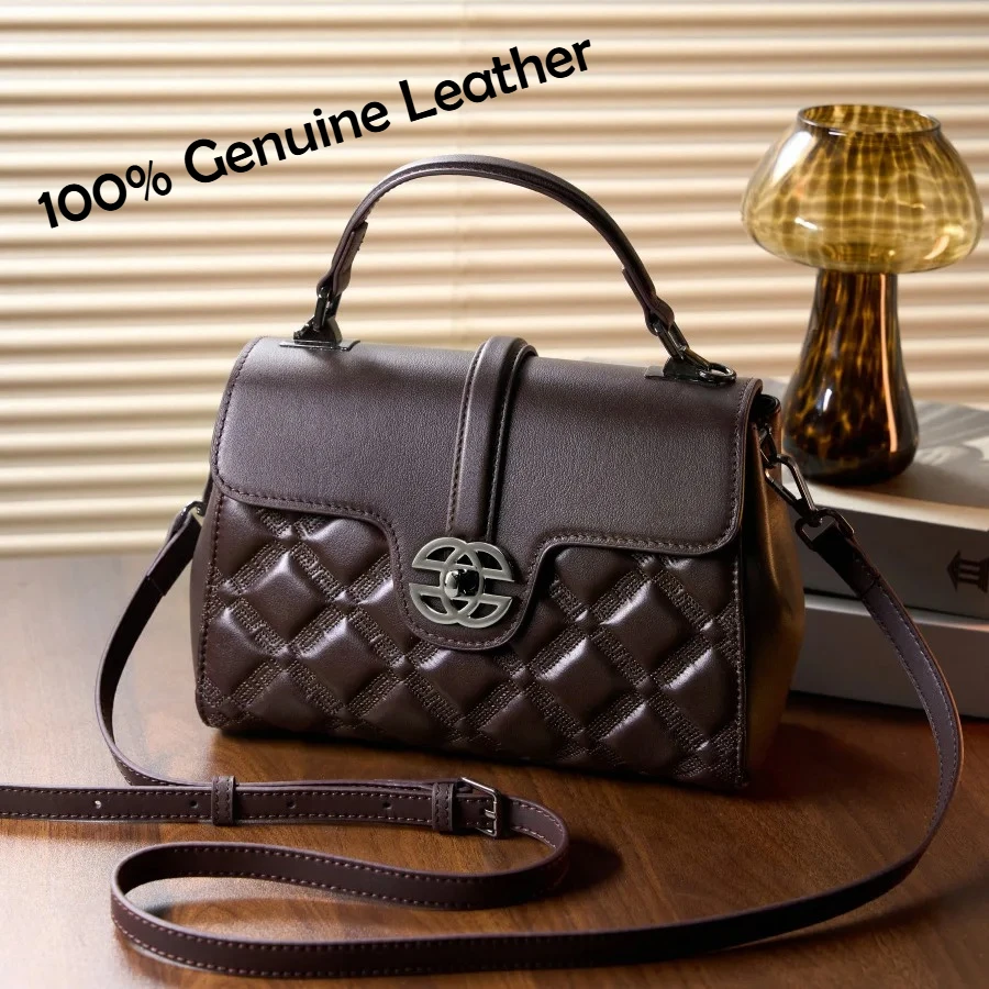 

Quilted Leather Chain Shoulder Bag Women's Crossbody Bag Top Handle Purse Handbags Luxury Designer Bags Birthday Gift for Her