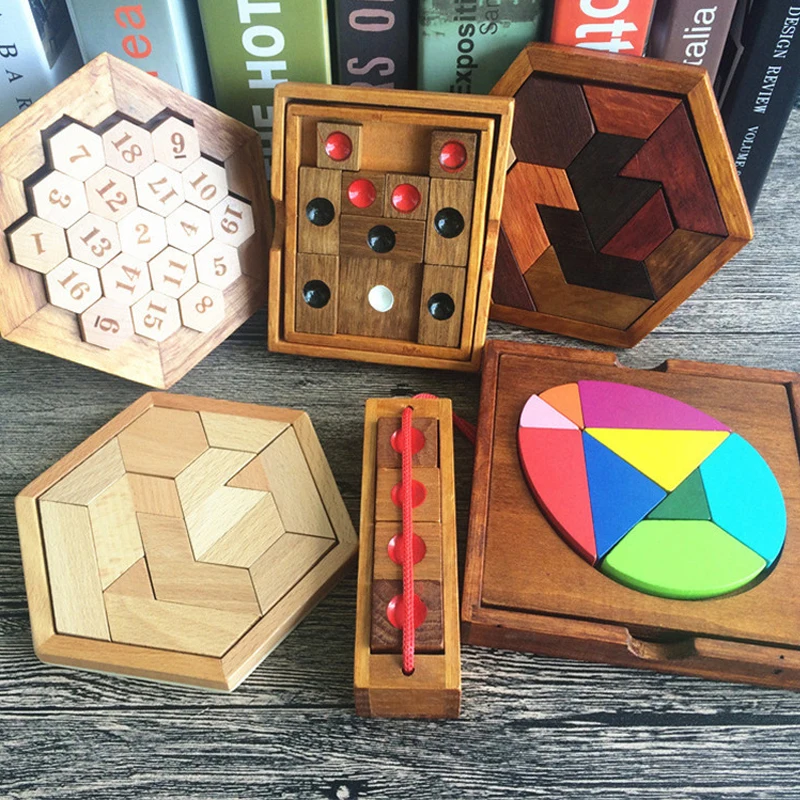 

Classic IQ 3D Wooden Puzzle Adults And Children Casse Tete Brain Teasers Difficult Regalos Cumpleaños Niños Para Invitados