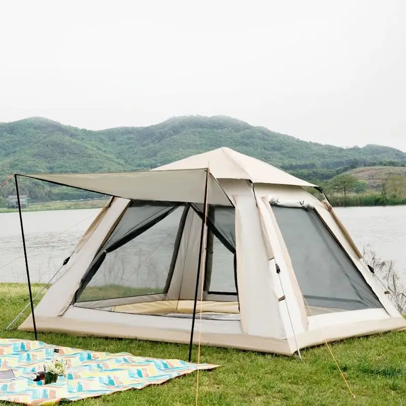 Summer Tents Camping Outdoor Canopy Two-in-One Automatic Silver Coated Camping Tent Waterproof