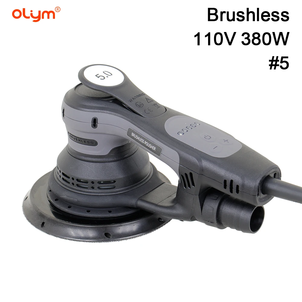 110V Random Orbital Sander Variable Speed Brushless Sander Machine Dust Free