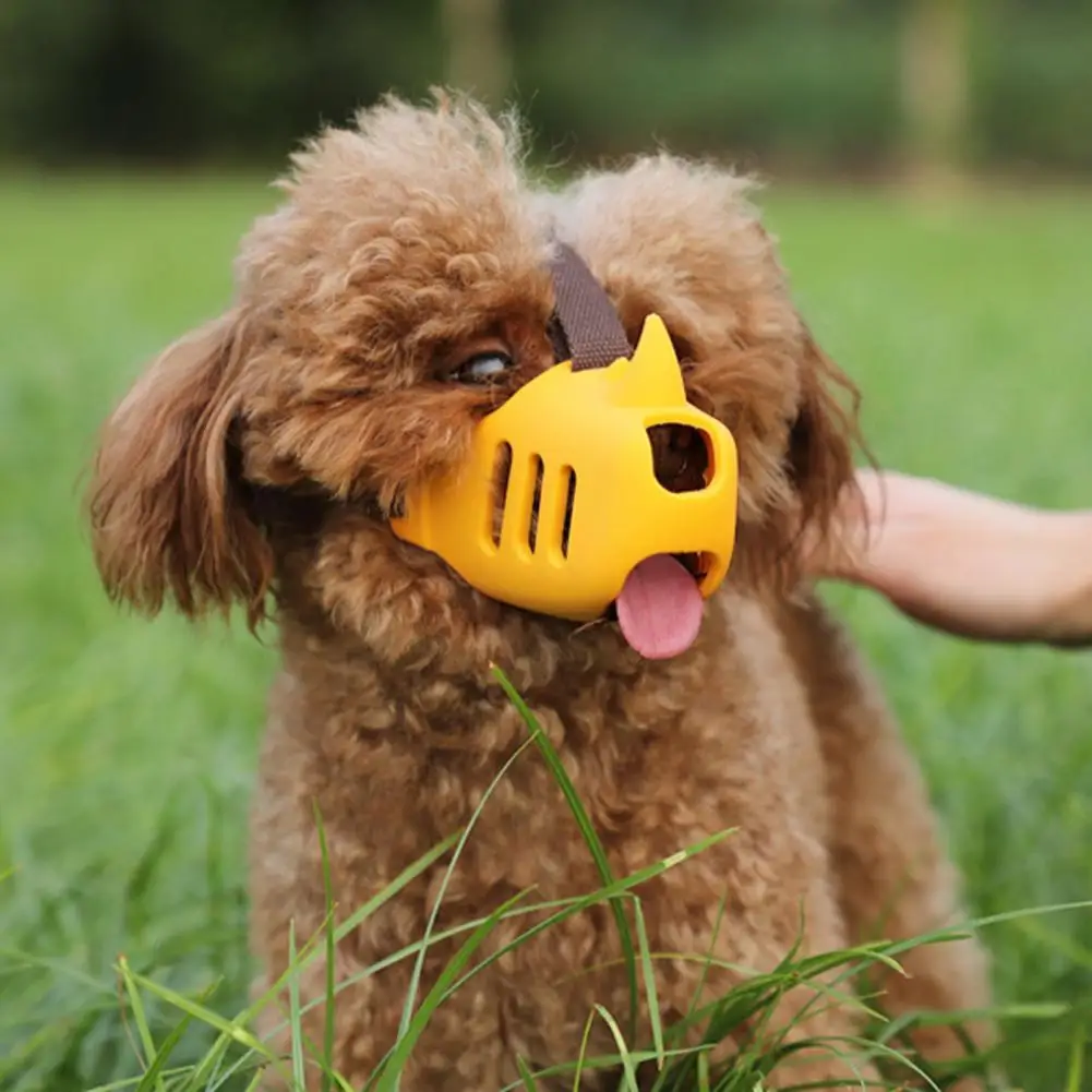 

Resizable Dog Muzzle Durable Dog Muzzle Adjustable Comfortable Dog Muzzle with Slow Feeder Pad Humane for Biting for Small