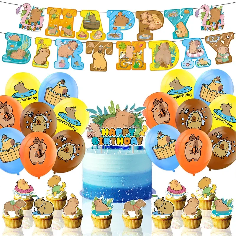 

Capybara Balloon Cute Animal Balloons Pastel Decoration Kit Birthday Party Decorations Capybara Theme Backdrop Sweet Birthday