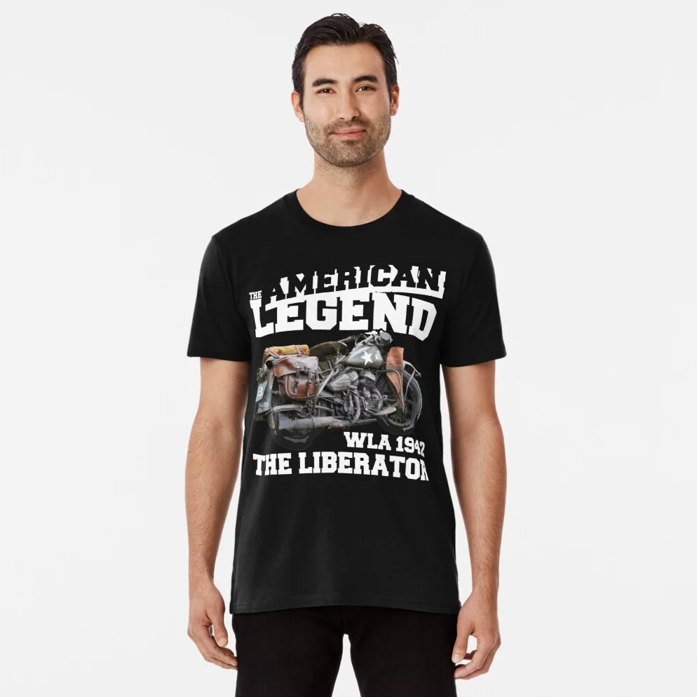 Great Motorcycles US Army WLA 1942 The Liberator T Shirt. New 100% Cotton Short Sleeve O-Neck T-shirt Casual Mens Top