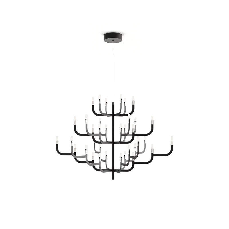 

Итальянский дизайн, черная люстра-подвеска Warrior Dimmable LED 2026, светильник для гостиной