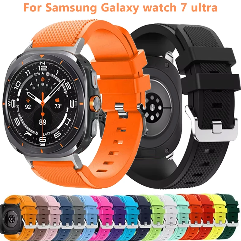 Sportowy pasek silikonowy do zegarka Samsung Galaxy 7 Ultra 47 mm Wymienne akcesoria Bransoletka Correa Galaxy Watch Ultra Pasek 47 mm