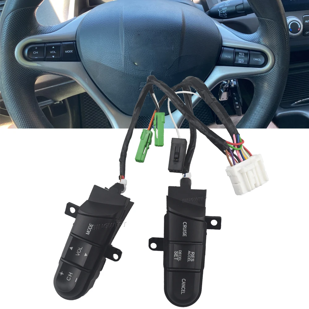 

Для Honda 08-13 подходит для 09-14 City 06-11 Civic, переключатель управления звуком на руле/кнопка, костюм для установки 36770-SNA-A12