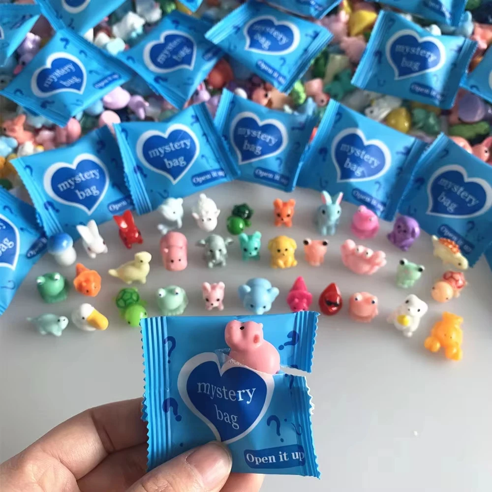 100 قطعة صغيرة بلون الراتنج الحيوان حقيبة أعمى ديكور المنزل سطح المكتب الإبداعية حديقة الديكور اكسسوارات الحيوان صندوق أعمى #5