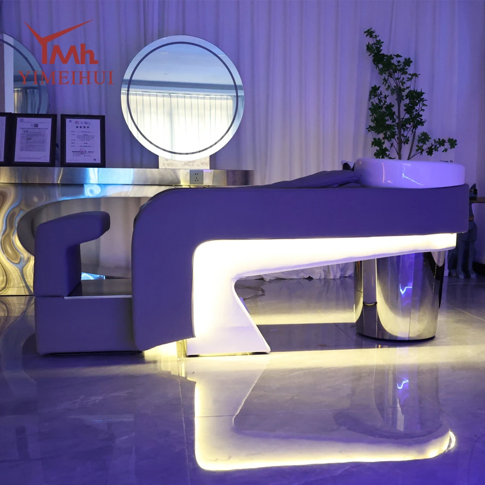 الجلود الاصطناعية رئيس سبا شامبو السرير الجملة كرسي شامبو وعاء غسل السرير صالون الشعر حوض غسيل #2