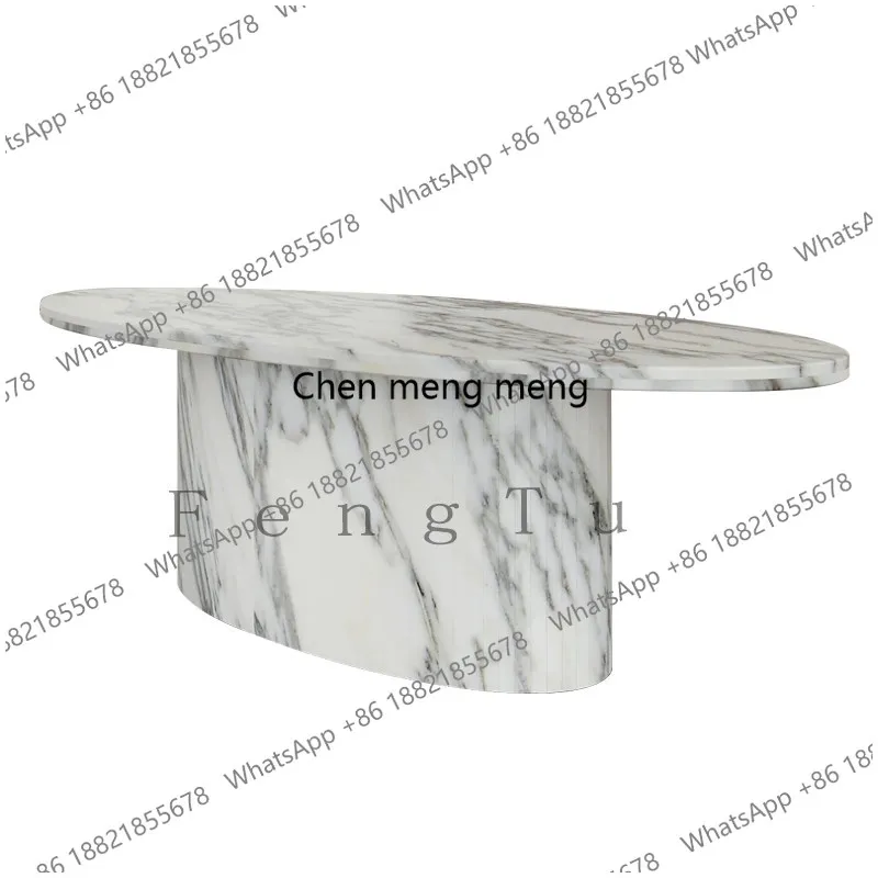 Italian Style Carved Round Dining Table High-End Natural Large White Marble Dining Table
