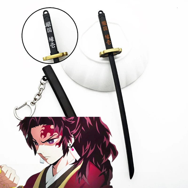 6,7 Zoll Metall-Dämonentöter-Katana Anime Kimetsu No Yaiba Tanjirou Ninja-Messer Echtes Japanisches Katana Mini-Samurai-Säbel Spielzeug Geschenk
