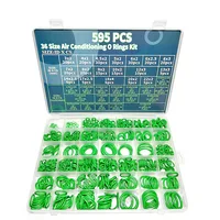 595 Uds sellos de compresor de aire acondicionado de coche junta tórica 36 tamaños Kit de juntas tóricas de goma de nitrilo juntas de grifo de plomería de CA automotriz