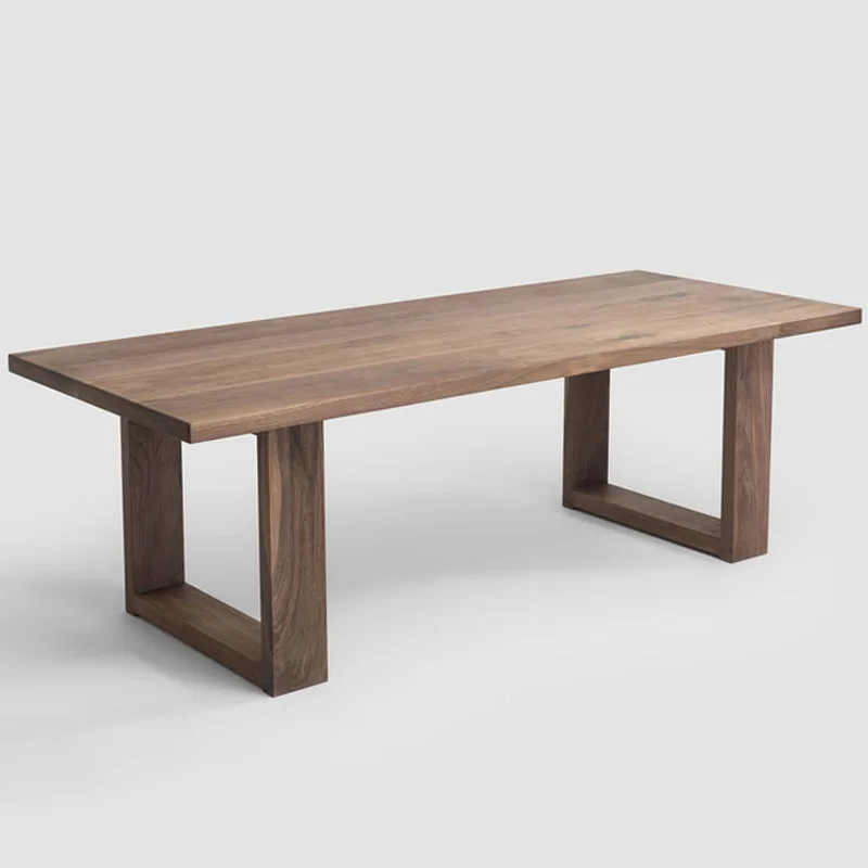 Nordic all-solid wood dining table, modern simple rectangular multi-person dining table, large board ash wood long dining table