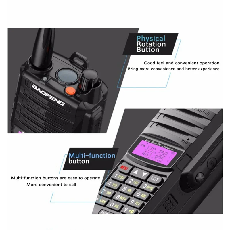 Baofeng UV-9R Plus Walkie Talkie impermeable banda Dual 10KM de largo alcance portátil VHF/UHF transceptor CB caza Ham Radio