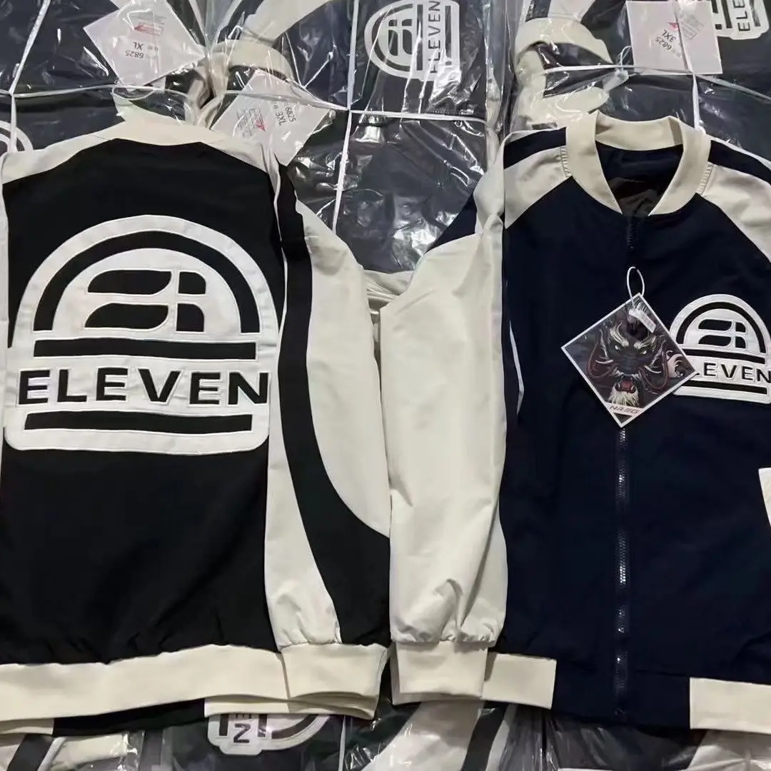 Men's trendy American casual versatile jacket New fashion color matching embroidered jacket Baseball jersey