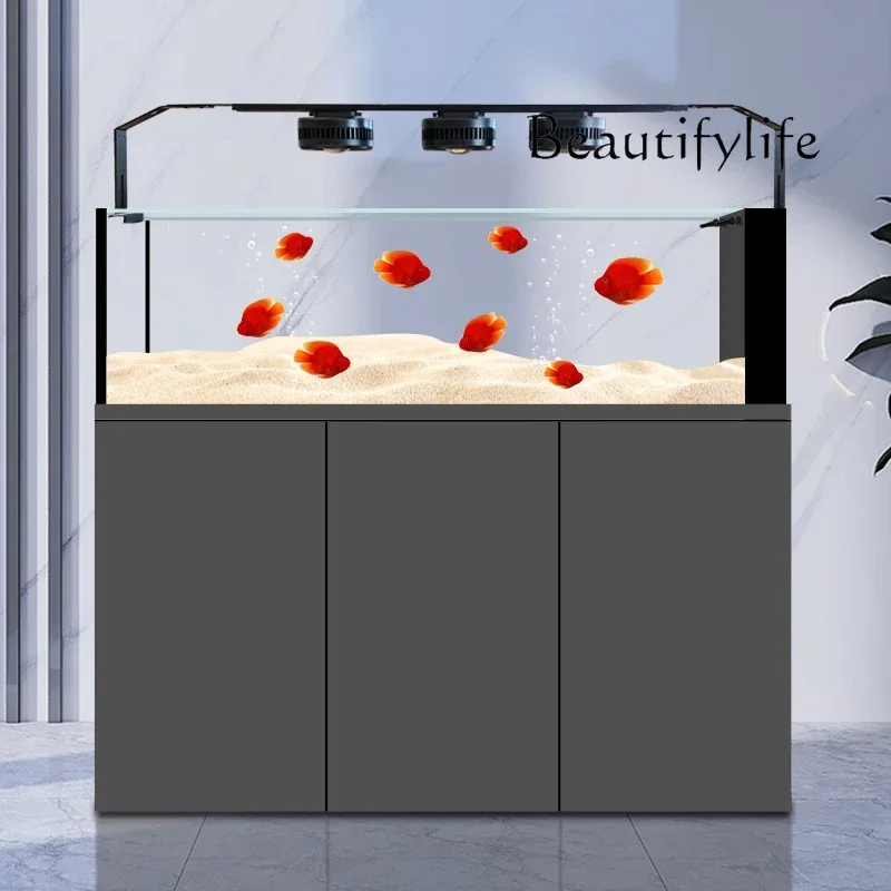 

New native wild mining extremely narrow overflow stream tank ultra-white glass bottom filter Lanshou aquarium