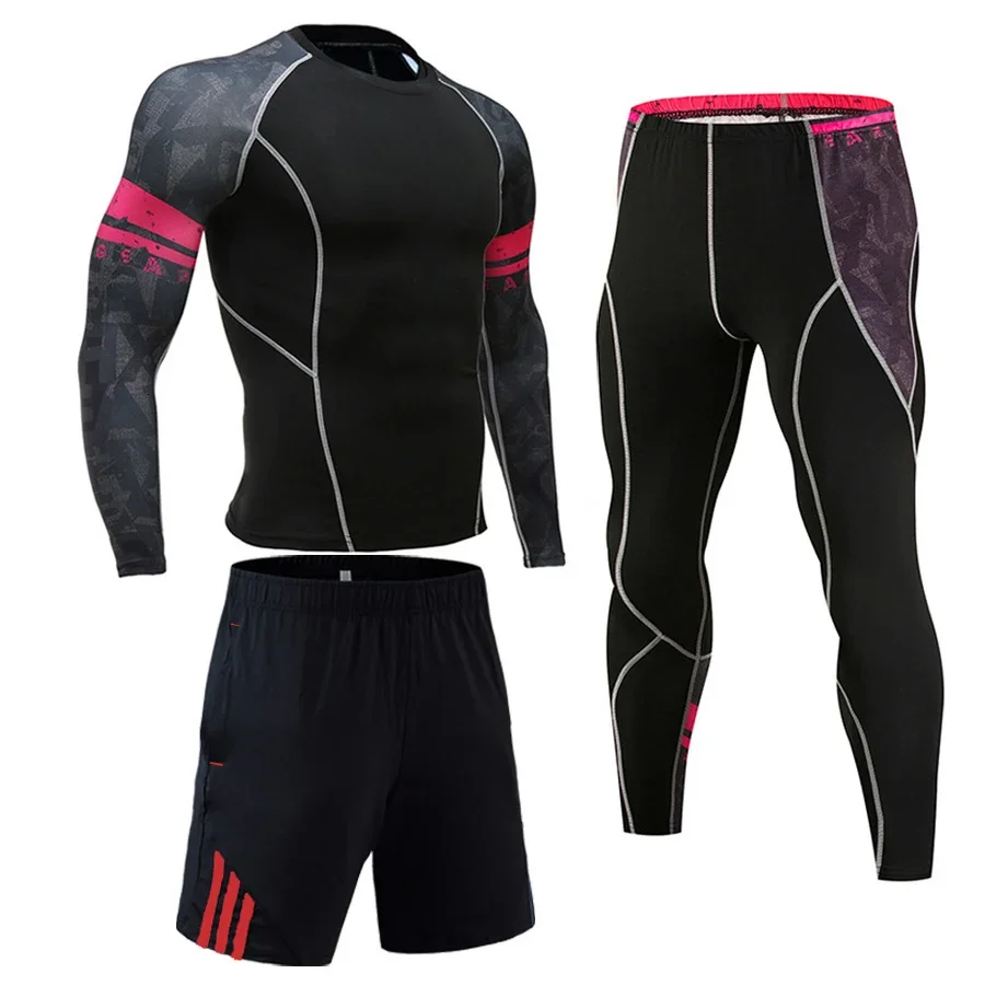 New Sports Clothes Long Sleeve Suit Black Tracksuits For Men Apparel Sports Fitness Custom Gym Set Men