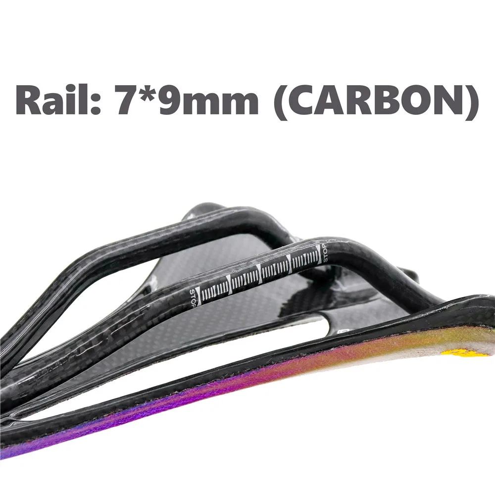 Full Carbon Fiber and Leather Bicycle Saddle, Road Mountain Bike Cushion, Carbon Bicycle Discoloration, Cycling Parts