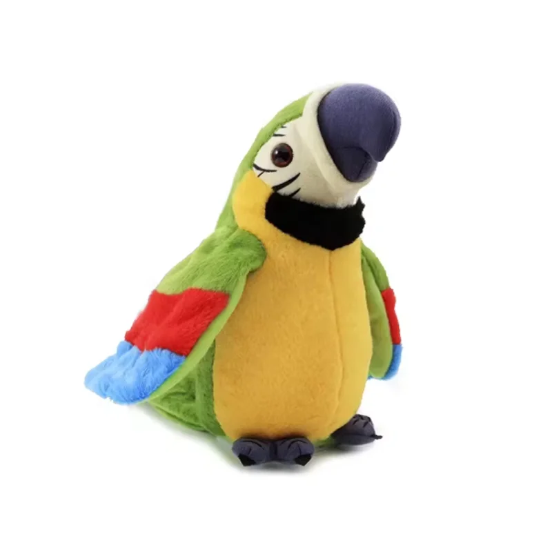 23cm Mówiący Papuga Ara Powtarza To, Co Mówisz Pluszowa Zabawka Elektroniczny Rejestrator Animowany Ptak Mówiący Papuga Pluszak Zwierzę