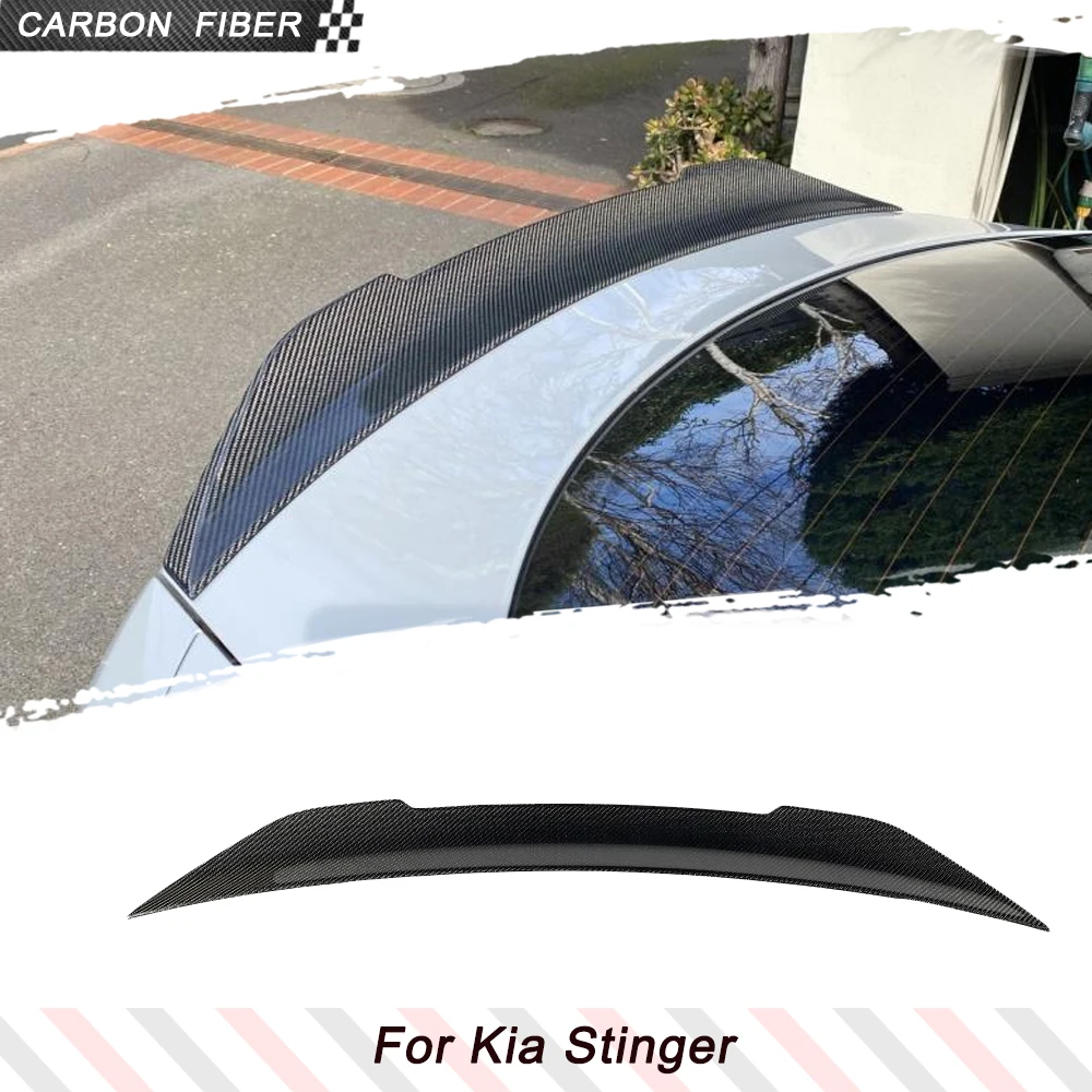 

Спойлер на заднюю часть автомобиля из карбона для Kia Stinger 2018-2023, накладка на багажник, обвес, заднее антикрыло, спойлер Highkick