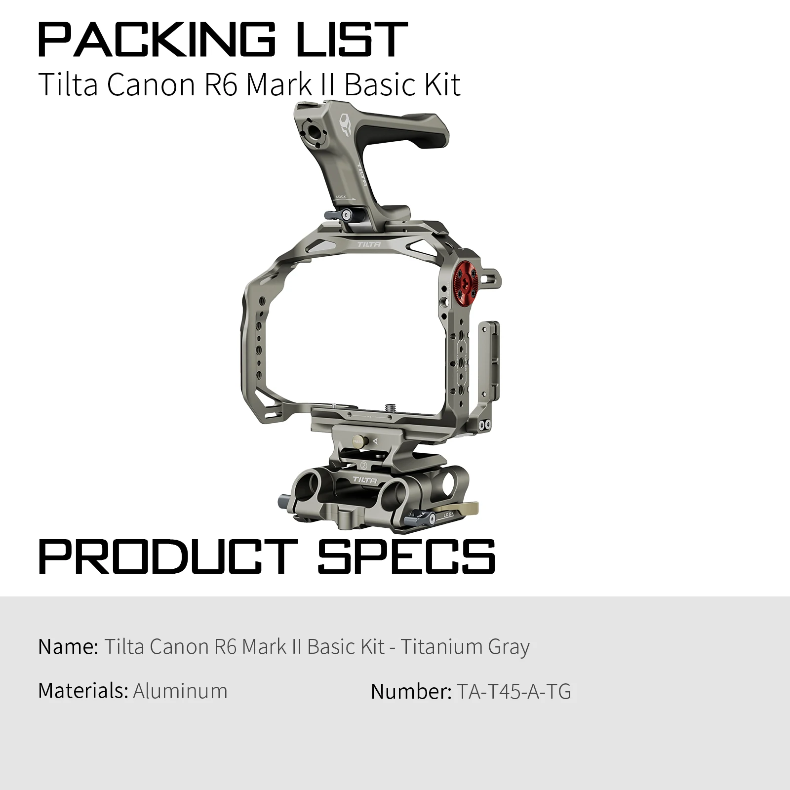TILTA voor Canon R6 Mark II R6M2 TA-T45-A-B Volledige Camera Kooi voor Canon R6 Mark II R6 M2 Halve camera kooi 15mm LWS Grondplaat