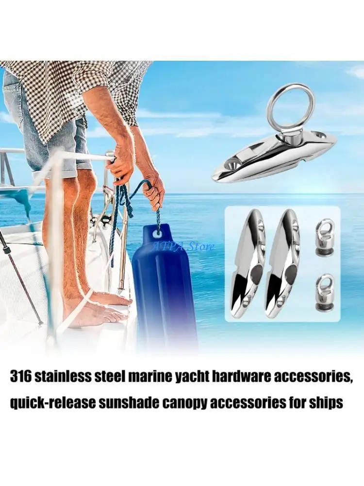 

U13C 2pcs Boat Hangers Bimini Top Fitting Hardware Quick Release