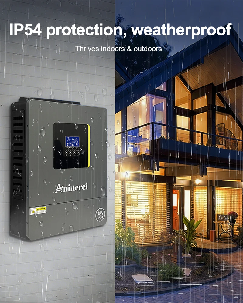 Aninerel 11KW 48V Parallel Dual MPPT 160A Netzunabhängiger Solar-Wechselrichter mit Dual-Ausgang PV 500VCD, integriertem WLAN, 6.2KW 48V IP54, reiner Sinuswelle 230V für den Heimgebrauch – Detail 13