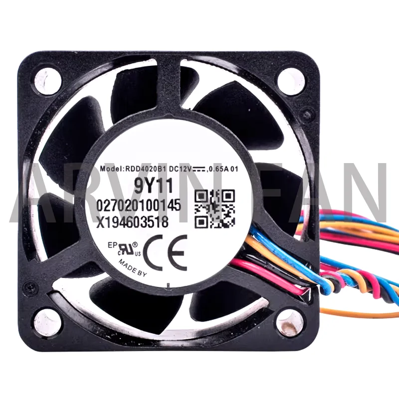 RDD4020B1 027020100145 X194603518 4cm 4020 40x40x20mm DC12V 0.65A 4 Chassis Server High Wind Volume Cooling Fan