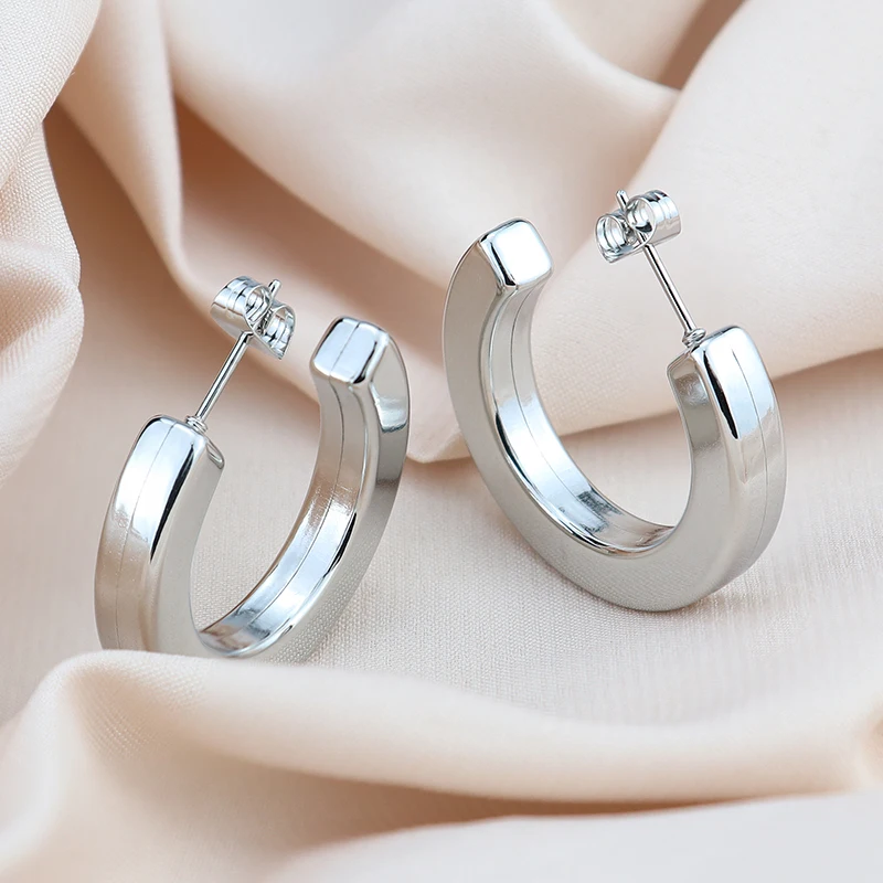 1 Pairs Golden Stainless Steel Twist Hoop Earrings Stainless Steel For Women Girls Hypoallergenic Earrings