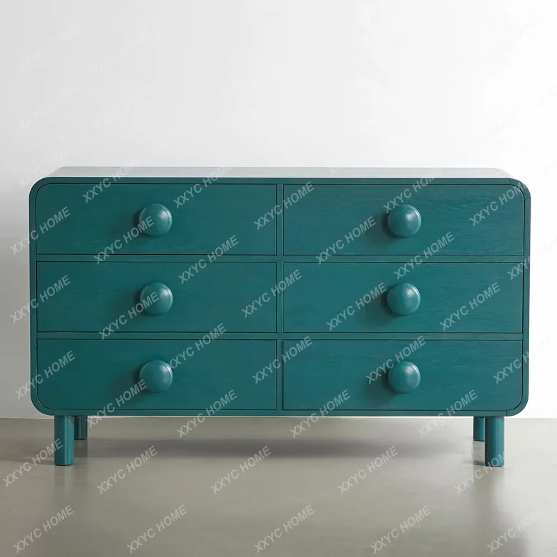 

L Solid Wood Six-Drawer Cabinet Modern Simple Entryway Decorative Cabinet Bedside Storage