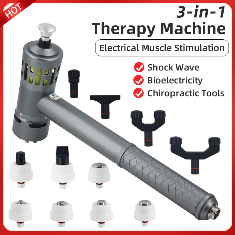 

Potable 3-in-1 Shock Wave Massager With Bioelectricity For Pain Relief Body Relax Shockwave Therapy Machine Chiropractic Tools