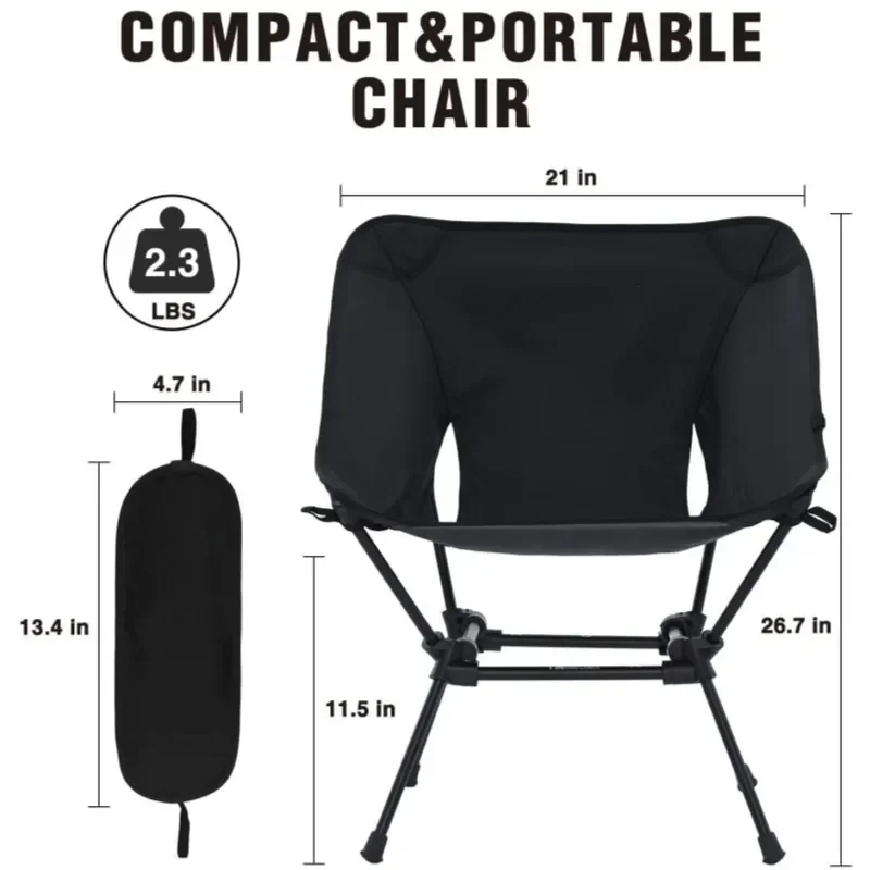 Camping Chair Compact Backpacking Folding Chair with Side Pockets Portable Chair Lightweight Heavy Duty for Hiking & Beach