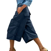 New Quick Dry Hiking Womens Athletic Cargo Casual Loose Wide-leg Pants 3/4 Knee Length Outdoor Riding Trousers - Image 3