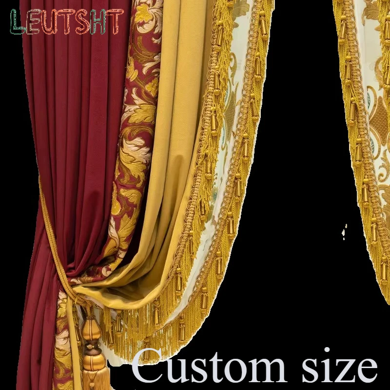 حجم مخصص التطريز الغزل الستائر لغرفة المعيشة غرفة الطعام غرفة نوم عالية التظليل القصر الأوروبي الراقية المخملية ديكور المنزل #2