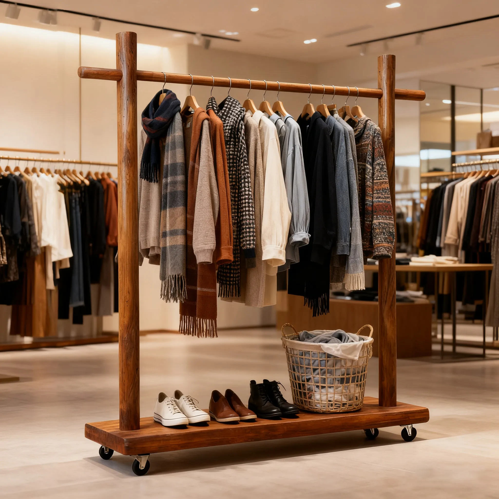 Perchero Moderno de Madera Impermeable Songmics, Perchero Europeo Resistente, Colgador de Ropa, Mueble Organizador