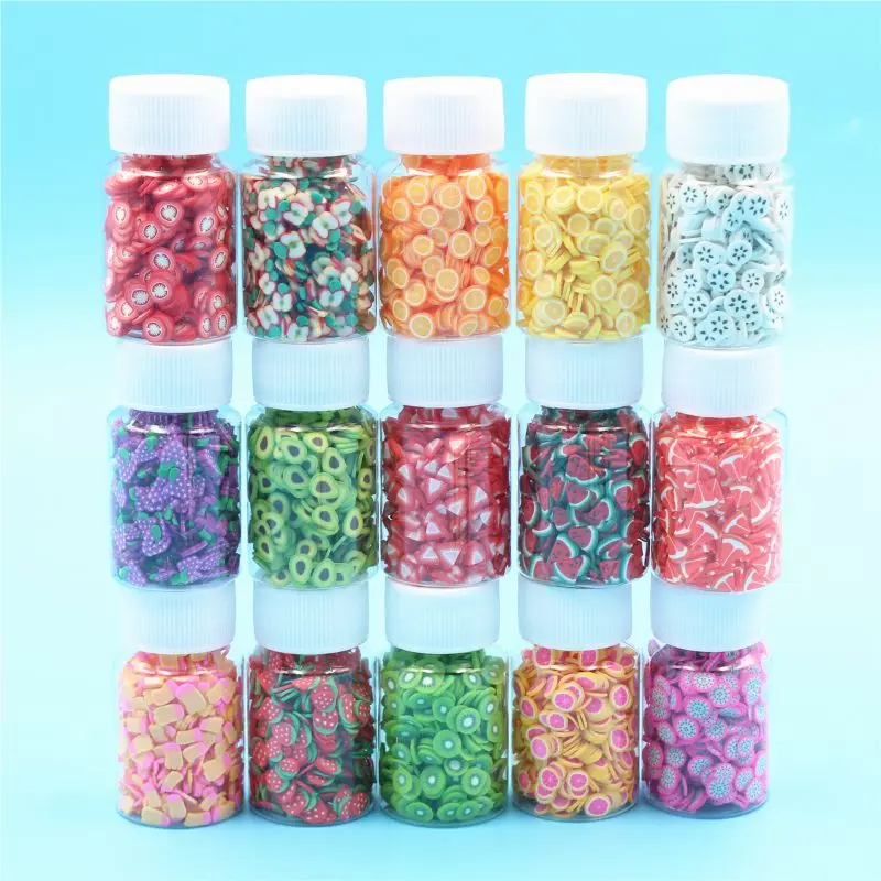 1200pcs DIY Slime Soft Fruit Slices Fingernail Supplies Super Light Clay Accessories Cream Glue Material Toys for children M89C