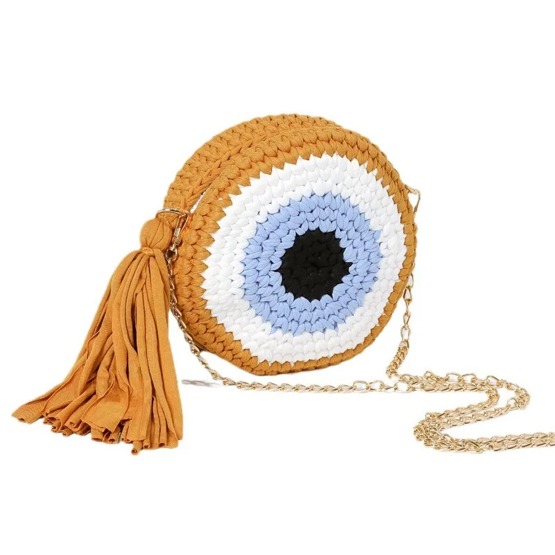 천 라인 짠 가방 대용량 큰 눈 괴물 레저 휴가 해변 가방 비스듬한 스팬 쉘 가방