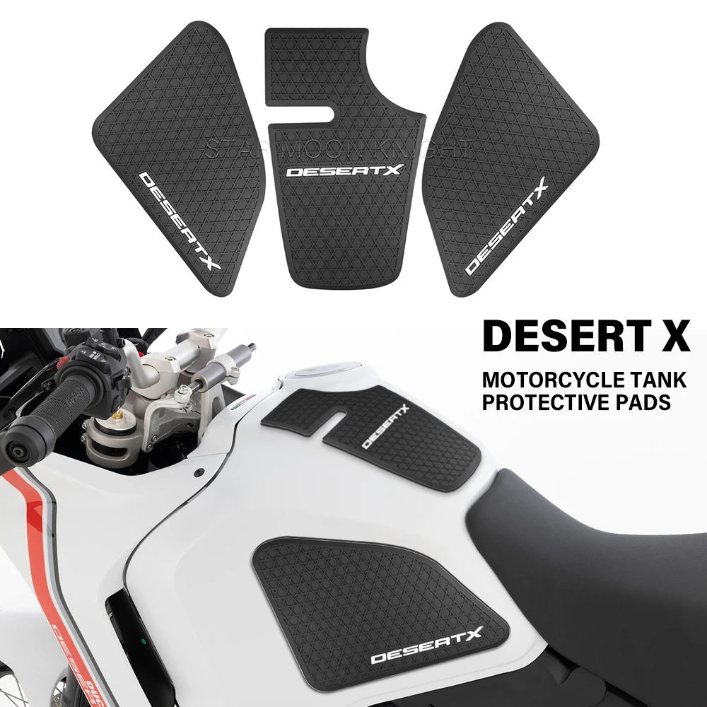 

For Ducati DesertX Desert X 2022-2025 Accessories Tank Pad Motorcycle Fuel Protector Anti-slip Sticker Rubber Tankpad