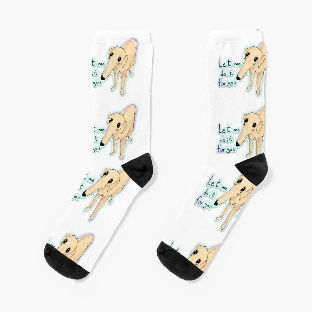 

Let me do it for you Borzoi Meme Socks golf sports and leisure loose Running Mens Socks Women's