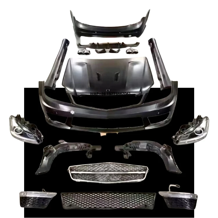 

11-14 for C-Class W204 Modified C63AMG Large Surround Front Bumper Rear Bumper Grille Bumper Car Body Wrap